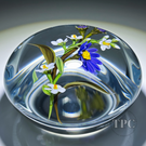 Chris Buzzini 1997 Glass Art Paperweight Flamework Interwoven Flower Bouquet 1 of 1