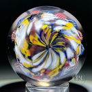 Antique Thuringian Glass Art Paperweight Concentric Complex Millefiori On Colorful Frit