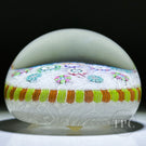 Perthshire 1983 Glass Art Paperweight Spaced Complex Millefiori on Upset White Muslin Lace PP11