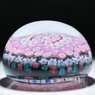 Rare Antique Grenelle Glass Art Paperweight Concentric Complex Millefiori with Hidden Roses