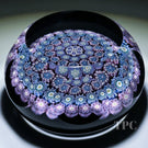 Peter McDougall Faceted Glass Art Paperweight Close Concentric Complex Millefiori