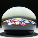 Peter McDougall Miniature Glass Art Paperweight PCA 2005 Closepack Millefiori on Black