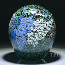 Peter Raos 1999 Glass Art Paperweight Monet's Garden with Colorful Millefiori