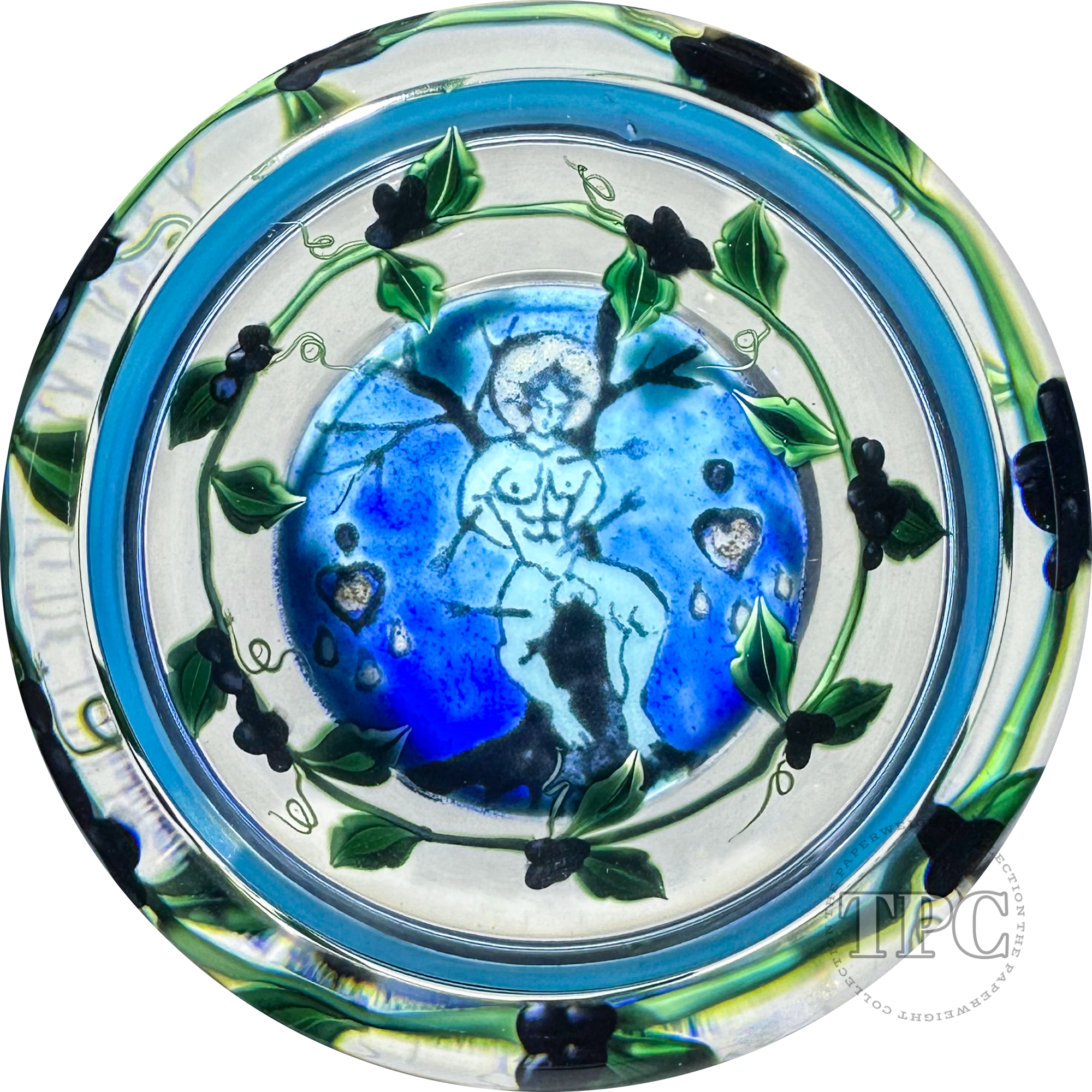 Richard Loesel x Renaud De Putter 2024 Glass Art Paperweight "St. Sebastian" Enamels with Flamework Decoration