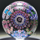 Antique Clichy Glass Paperweight Complex C-Scroll Millefiori with Rose Canes