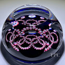 Whitefriars 1976 Glass Art Paperweight Olympic Games Patterned Millefiori on Blue