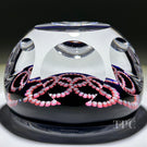 Whitefriars 1976 Glass Art Paperweight Olympic Games Patterned Millefiori on Blue