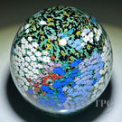 Peter Raos 1999 Glass Art Paperweight Monet's Garden with Colorful Millefiori