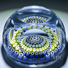 Whitefriars 1978 Faceted Glass Art Paperweight with Colorful Concentric Millefiori