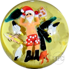 Clinton Smith 2024 Glass Art Marble  Double Sided Flamework Santa on Christmas Eve vs Vacation