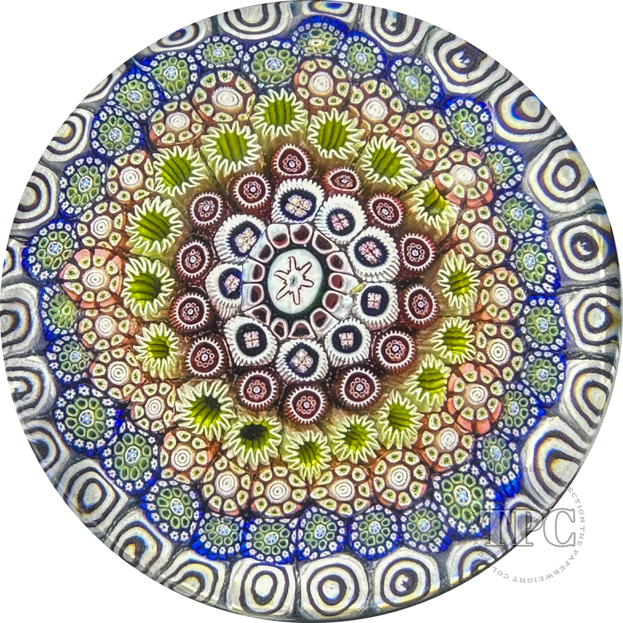 Antique Saint Louis Glass Art Paperweight Close Concentric Complex Millefiori