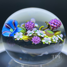 Ken Rosenfeld 2014 Glass Art Paperweight Flamework Braided Flower Bouquet