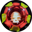 Rocko Belloso 2024 Glass Art Marble Flamework Red Life in Death Flower