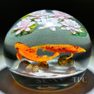 Gordon Smith 1999 Compound Glass Art Paperweight Flamework Koi in Lilly Pond