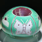 John Deacons 2011 Glass Art Paperweight Rare Encased Engraved Double Overlay Closepack