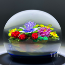 Ken Rosenfeld 2024 Glass Art Paperweight Large Flamework Flower & Berry Bouquet