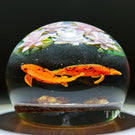 Gordon Smith 1999 Compound Glass Art Paperweight Flamework Koi in Lilly Pond