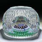 Whitefriars 1974 Glass Art Paperweight Colorful Concentric Millefiori with Toothpick Faceting