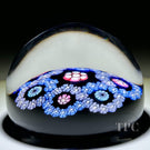 Whitefriars 1977 Glass Art Paperweight Colorful Interlaced Millefiori Garland