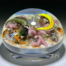 Gordon Smith 2003 Glass Art Paperweight Flamework Coral Reef Scene with Wrasse Fish & Shell Fragments