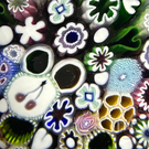 Damon MacNaught 2024 Magnum Glass Art Paperweight Closepack Complex Millefiori, Roses, silhouettes, Hearts & More