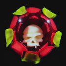 Rocko Belloso 2024 Glass Art Marble Flamework Red Life in Death Flower