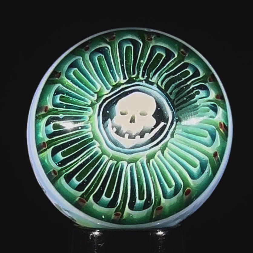 Mathieu Grodet 2024 Glass Art Marble with Complex Murrine Deus Sive Natura & Skull