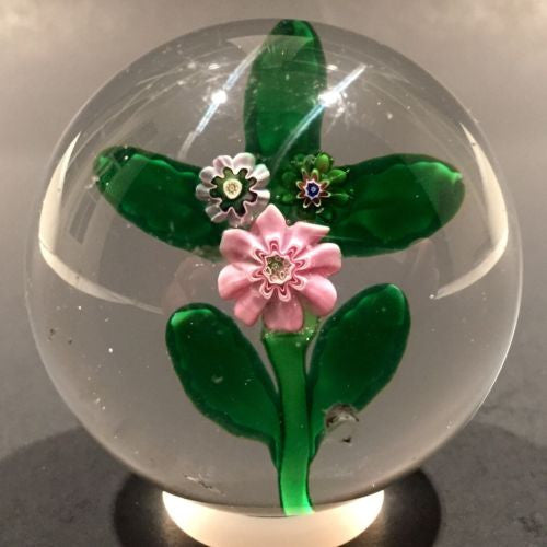 Antique Clichy Art Glass Paperweight Millefiori Lampworked Nosegay Bouquet