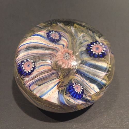 Antique German Silesia/Thuringia Art Glass Paperweight Millefiori Twis