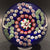 Antique Clichy Art Glass Paperweight Complex Millefiori Garland On Blue Ground