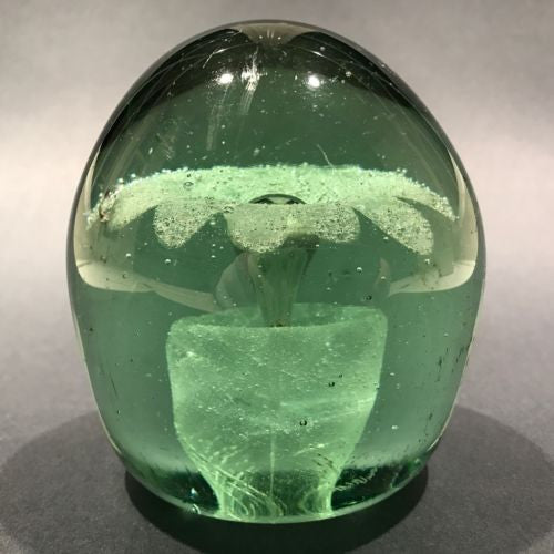 Antique English Floral Green Bottle Dump Art Glass Paperweight