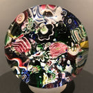 Antique Clichy Miniature Art Glass Paperweight Millefiori Scramble W/ Rose Canes