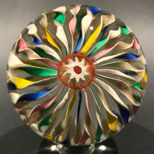 Vintage '60s Murano Glass Fratelli Toso pastel store candy ribbon paperweight