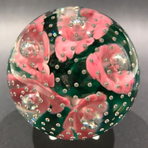 St Clair Paperweight Glass Vintage Art Glass Colorful Floral Bubble online Handmade USA