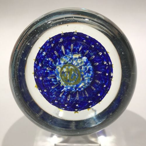 Gentile Glass W. Virginia Co. Miraflores Blue 3.5 hot inch Paperweight