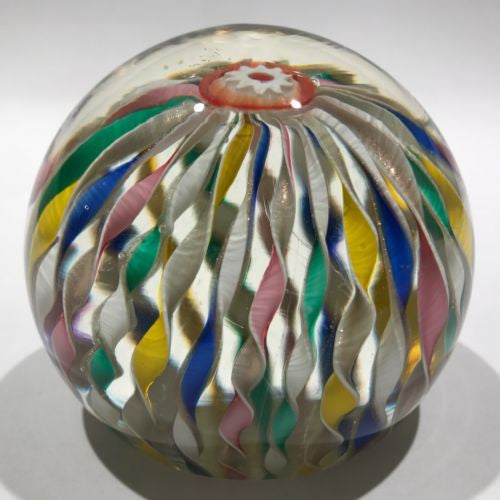 Vintage Murano Fratelli Toso Art Glass Paperweight Colorful Crown Mill