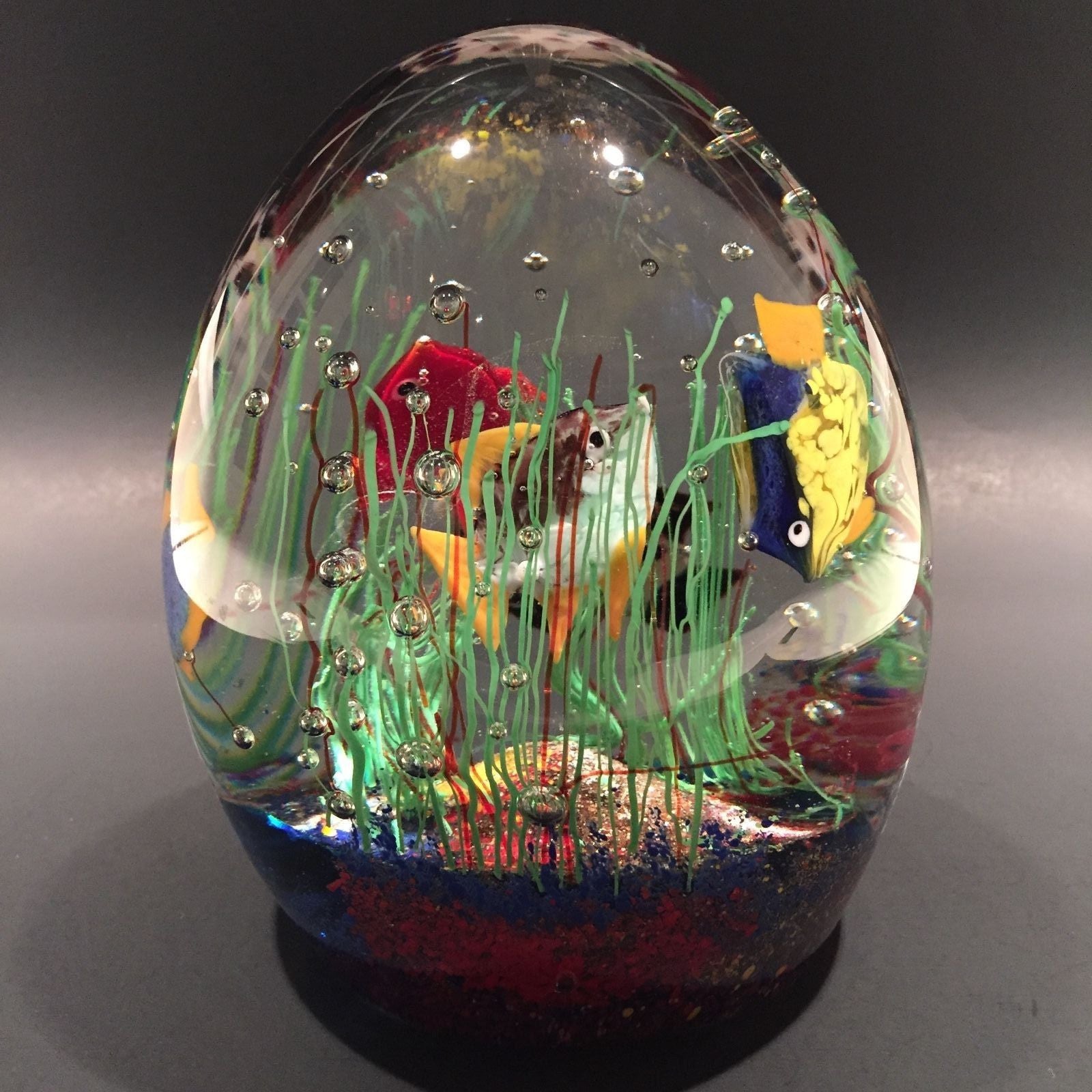 Art Glass Shell Fish Paperweight Murano Style Aquarium Sea outlet Life Theme