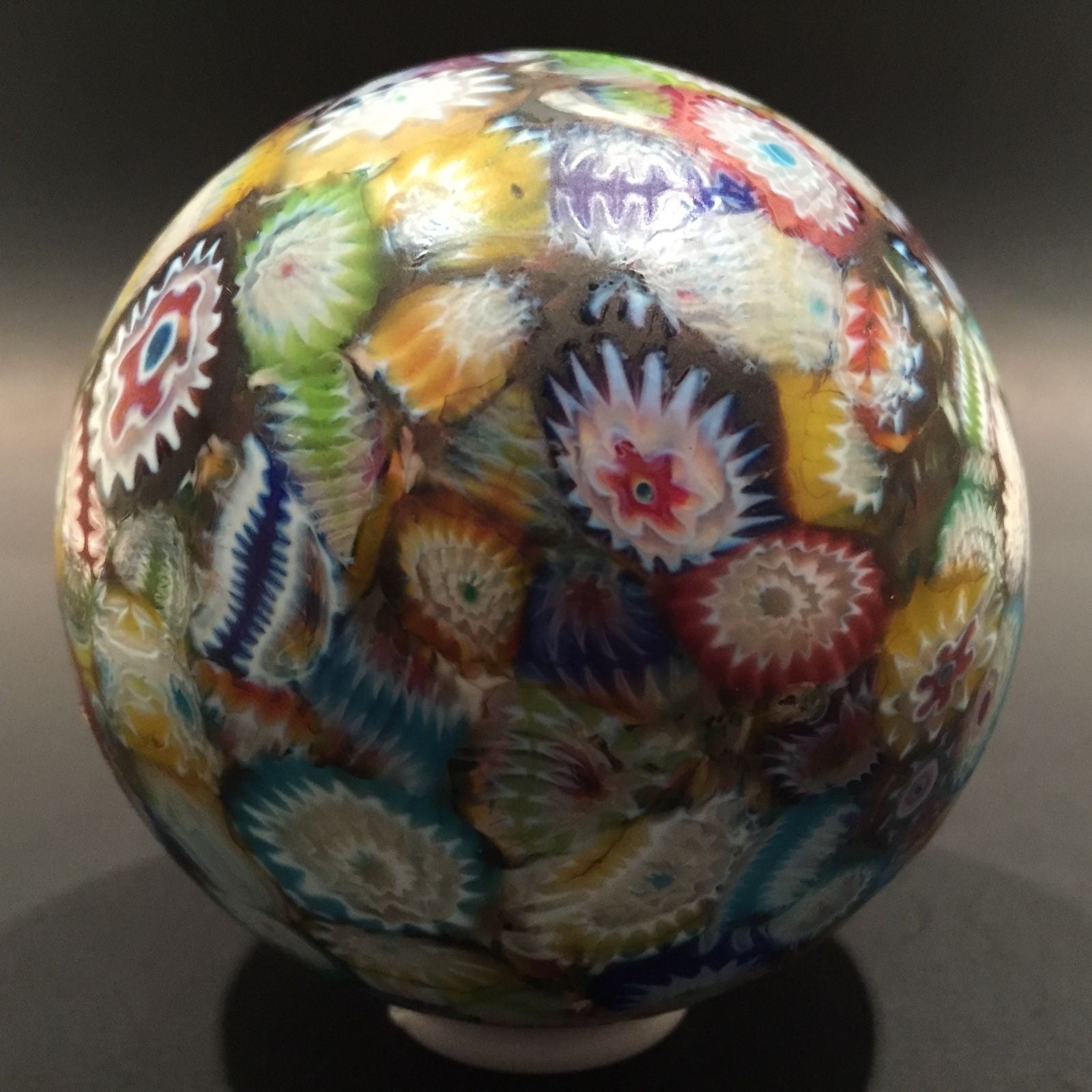 Murano Art top Glass Millefiori Paperweight Koscherak Brothers Matte Finish