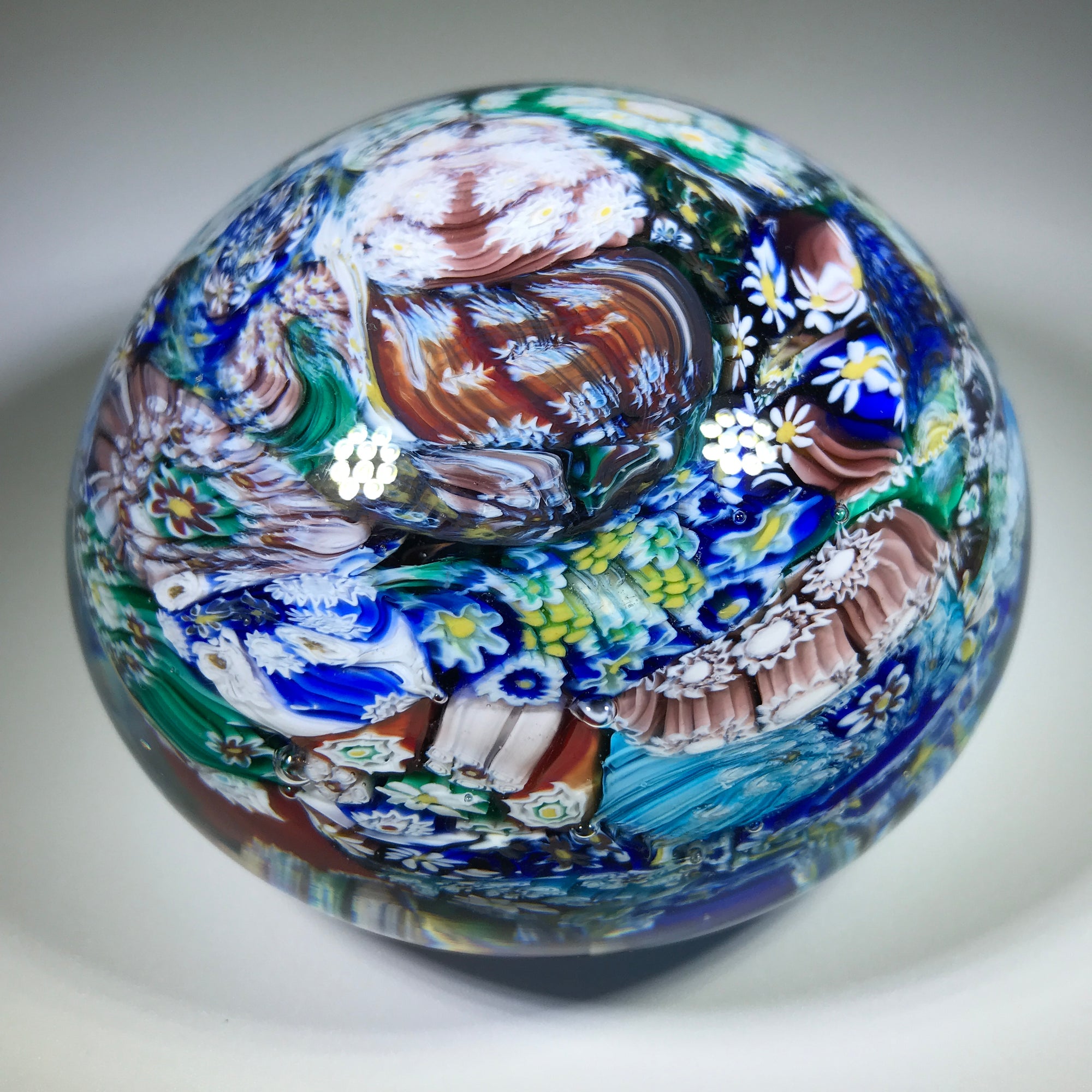 Vintage Murano Glass Paperweight Millefiori Scrambled Satin Finish deals