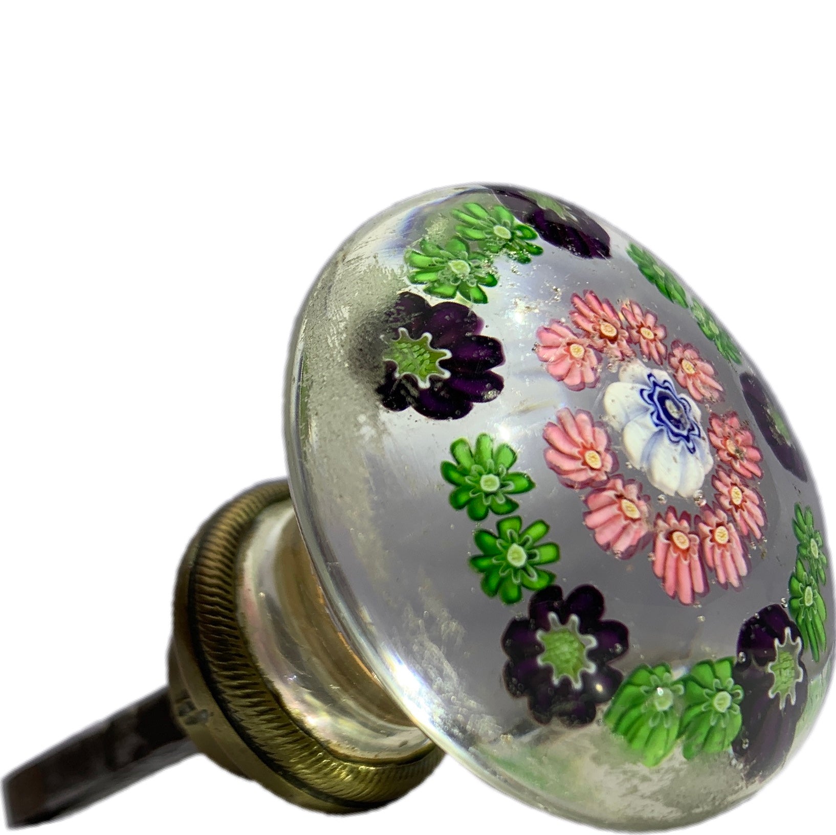 Antique Clichy Open Concentric Complex Millefiori Paperweight Style Doorknob