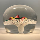 Antique New England Glass Co. NEGC Art Glass Paperweight Fruit Latticino Basket