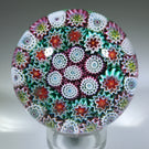 Vintage Murano Art Glass Paperweight Concentric Ruffled Millefiori