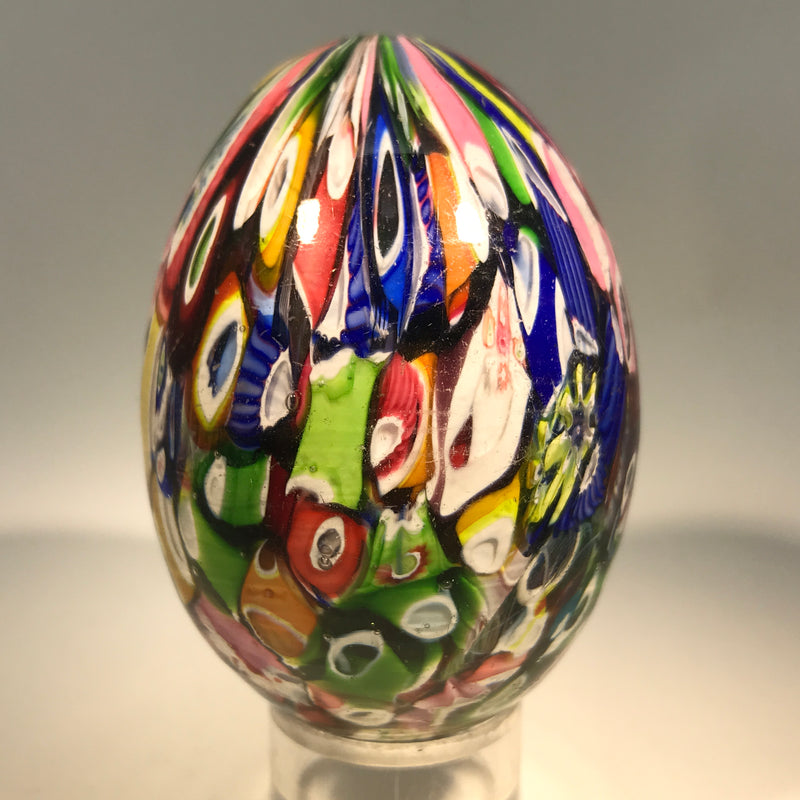 Antique Saint Louis Egg-shaped Art Glass Paperweight Millefiori Hand-c