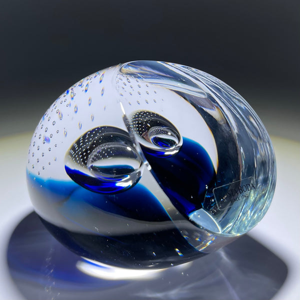 Signed Kosta Boda Göran Wärff Modern Glass Art Sclupture Paperweight