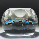 Antique Clichy Faceted Glass Art Paperweight with Open Concentric Millefiori