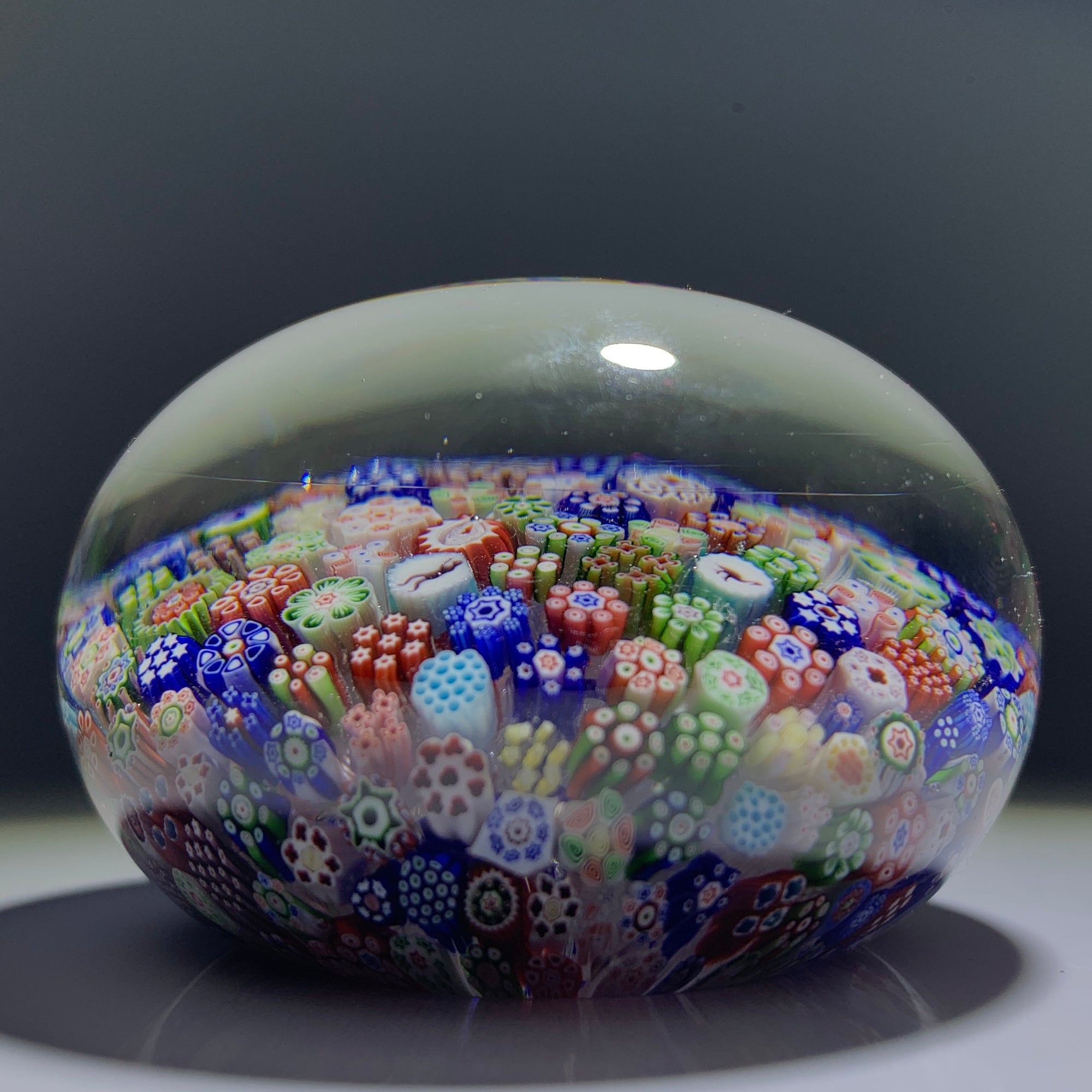 Antique Baccarat B1848 Art Glass Paperweight Closepack Millefiori W/ S