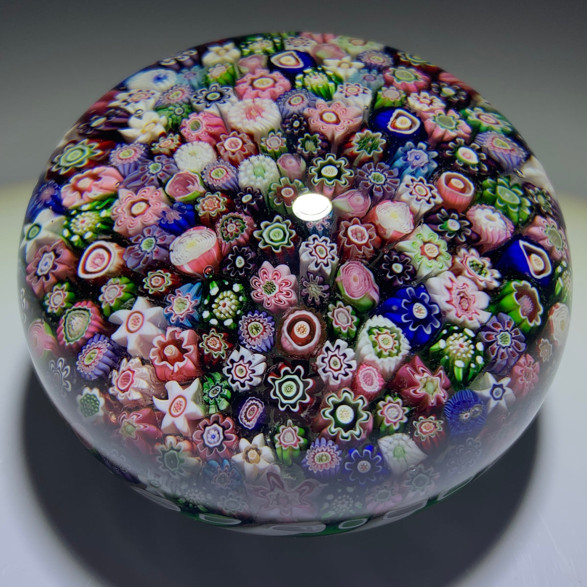 Antique Clichy Glass Art Paperweight Complex Closepack Millefiori in G