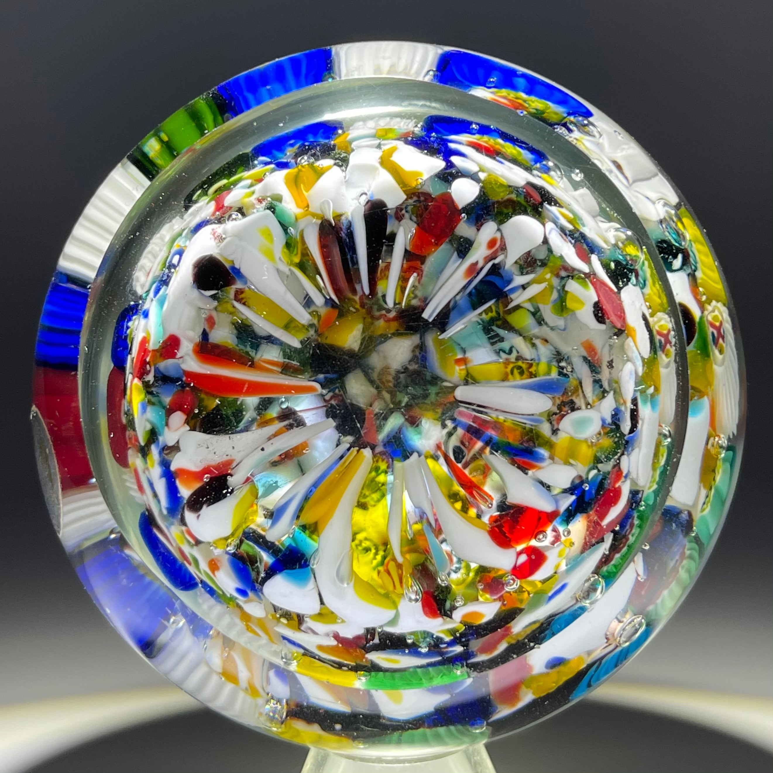 Vintage Murano Millefiori Faceted Paperweight 2024 - Decora Imports Label AVEM