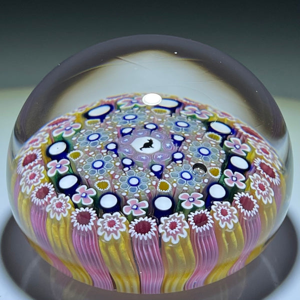 Damon MacNaught 2021 Close Concentric Millefiori with Rose Canes & Cat